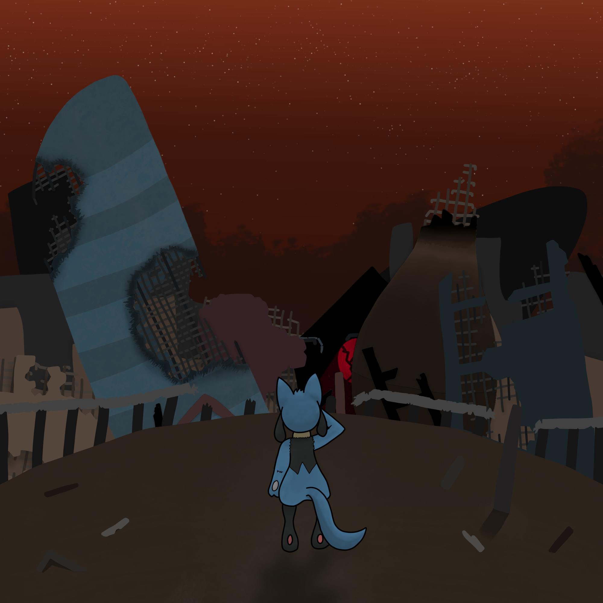 Hex overlooking the ruins of a city he once called home.